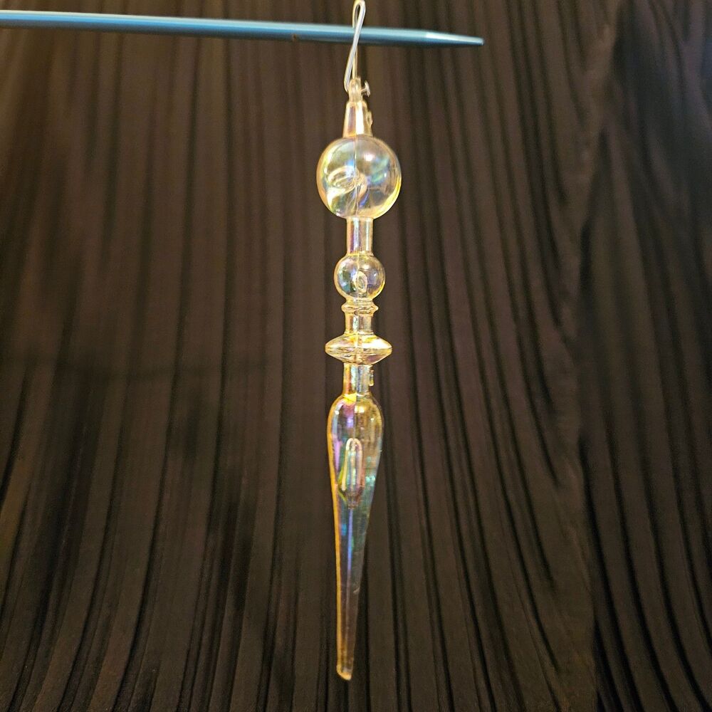 Vintage Liberty House 20 Iridescent Icicle Christmas Ornaments Plastic w Box